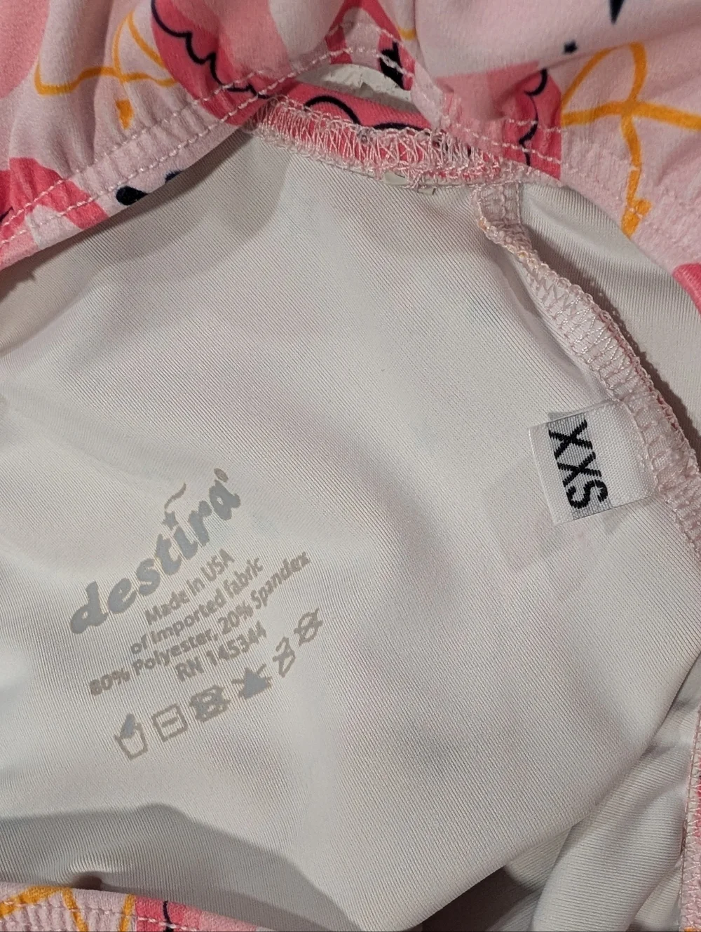 TINY TODDLER Destira Gymnastics Dance Leotard XXS Small 2XS UNITARD Flamingos - Picture 2 of 5